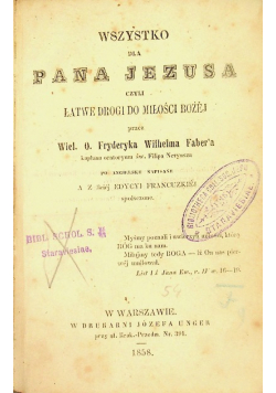 Wszystko dla Pana Jezusa 1858 r.