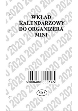 Wkład kalendarz. do organizera mini 2020 SAPT SD5