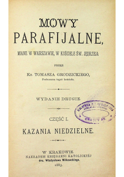 Mowy parafijalne cz 1 1883 r.