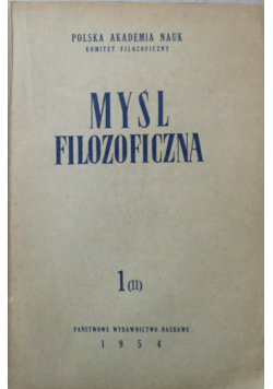 Myśl filozoficzna kwartalnik nr 1