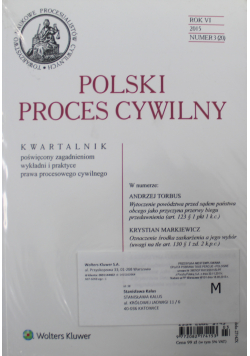 Polski proces cywilny rok VI numer 3 Nowa