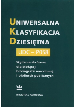 Uniwersalna Klasyfikacja Dziesiętna UDC PO58