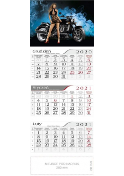 Kalendarz 2021 Trójdzielny Dziewczyna i motor CRUX