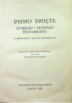 Pismo Święte Starego i Nowego Testamentu