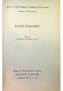 Surgery in World War II Hand Surgery.