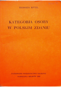 Kategoria osoby w polskim zdaniu