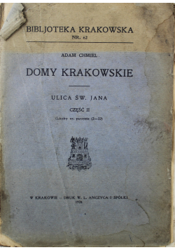 Domy Krakowskie Cz II 1924 r.