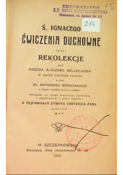 Ćwiczenia Duchowne czyli rekolekcje 1918 r.