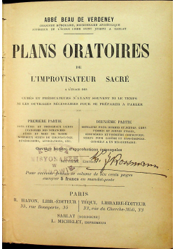 Plans oratoires