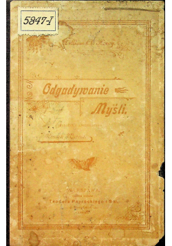 Odgadywanie myśli 1895 r