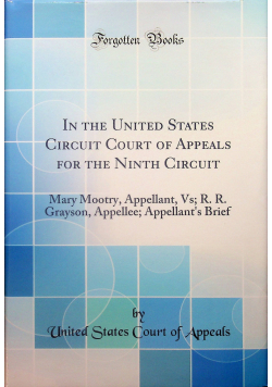 In the united states circuit court of appeals for the ninth circuit reprint