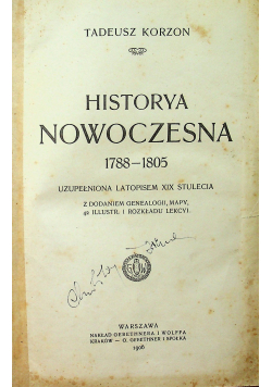 Historya nowoczesna 1788 1805 1906r.