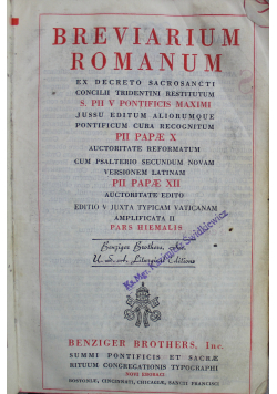 Breviarium Romanum 1941r