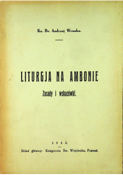 Liturgia na Ambonie 1933r.