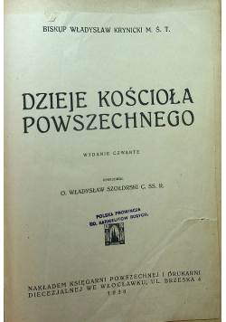 Dzieje Kościoła Powszechnego 1930 r.