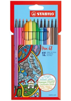 Flamastry Pen 68 12 kolorów STABILO