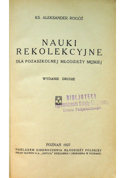 Nauki rekolekcyjne 1927 r