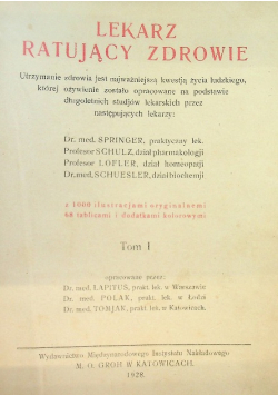 Lekarz ratujący zdrowie Tom I, 1928 r.