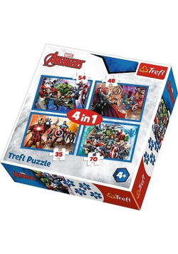 Puzzle 4w1 Nieustraszeni Avengersi TREFL