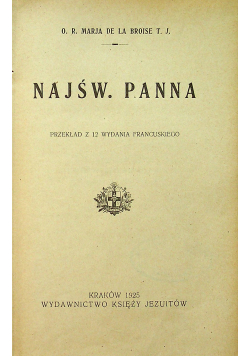 Najśw Panna 1925 r.
