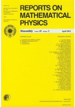 Reports on Mathematical Physics 69/2 Pergamon