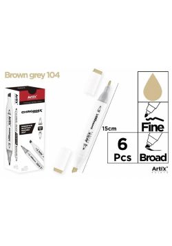 Marker Chromax z 2 końcówk. brown grey 104 (6szt)