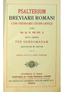 Psalterium Breviarii Romani 1913r