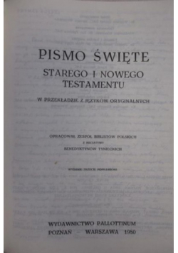 Pismo Święte Starego i Nowego Testamentu