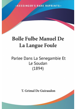 Bolle Fulbe Manuel De La Langue Foule