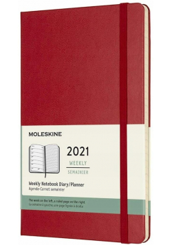 Kalendarz 2021 tygodniowy 12ML tw. scaret red