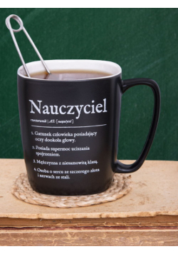 Kubek/ NAUCZYCIEL / czarny matowy z uchem