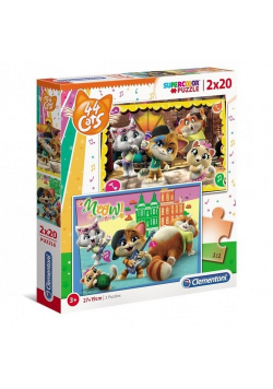 Puzzle SuperColor 44 Koty  2 x 20
