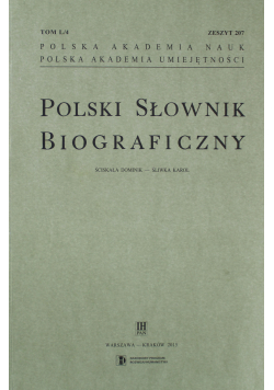 Polski Słownik Biograficzny Zeszyt 207