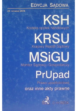 Kodeks spółek handlowych Krajowy Rejestr Sądowy Monitor Sądowy i gospodarczy Prawo upadłościowe
