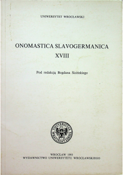 Onomastica Slavogermanica XVIII