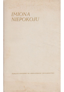 Imiona niepokoju