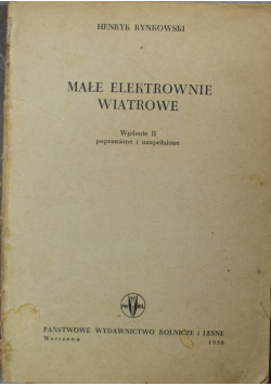Małe elektrownie wiatrowe