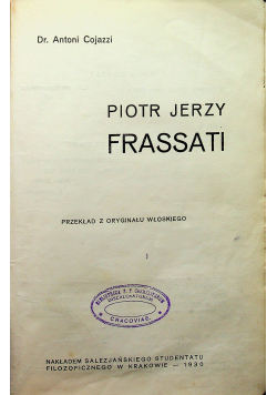 Piotr Jerzy Frassati 1930r