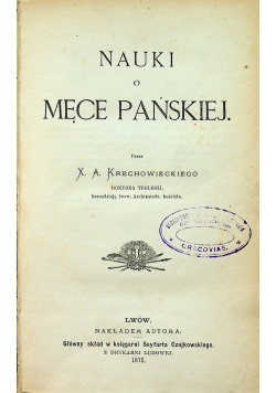 Nauki o męce pańskiej 1875 r