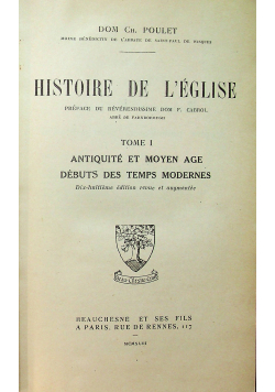 Histoire de leglise tome I 1943r