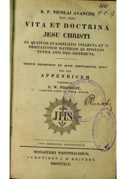 Vita et Doctrina Jesu Christi 1845 r