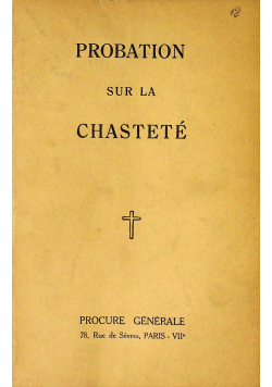 Probation sur la chastete 1938 r