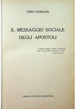 Il Messaggio Sociale Degli Apostolic 1938 r.