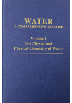 Water a comprehensive treatise Volume 1