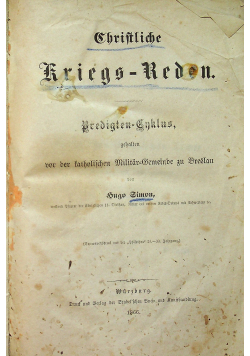 Christliche Kriegs Reden 1866 r.
