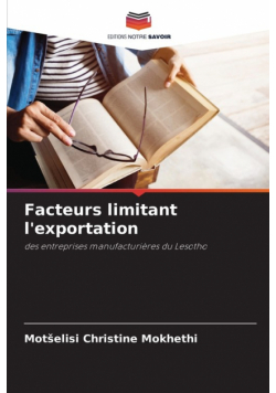 Facteurs limitant l'exportation