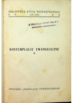 Kontemplacje ewangeliczne Tom 2 1929 r.