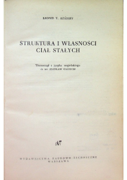 Struktura i własności ciał stałych