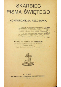Skarbiec Pisma Świętego. Konkordancja rzeczowa 1924 r.