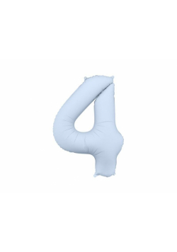Balon foliowy cyfra 4 86cm mglisty niebieski